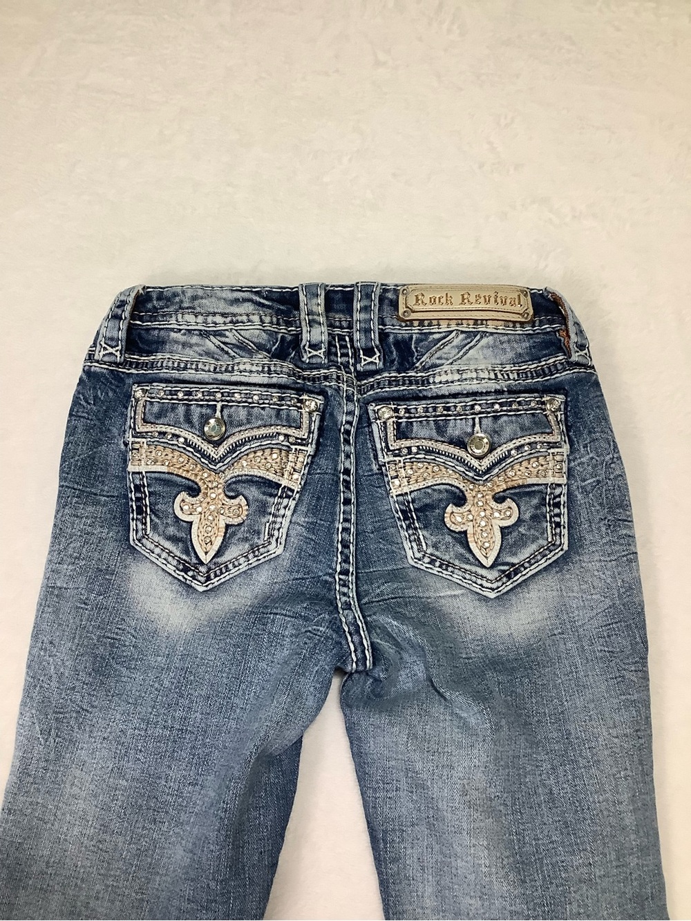 Rock Revival Codeau Mid-rise Straight Jean Sz 26 Light Wash